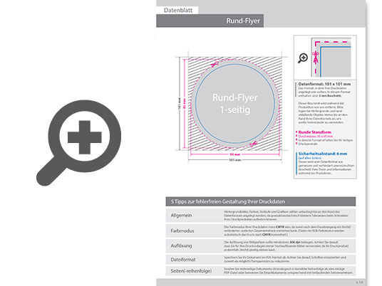 Product Bild flyer_rund_durchmesser_9_5_cm__einseitig_bedruckt